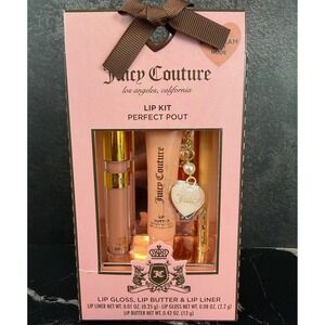 NEW Juicy Couture Lip Kit Perfect Pout Lip Gloss Butter Liner w/ Charm Daydream